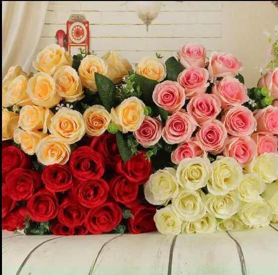 

18 bouquet of diamond roses emulated roses fake bouquet table wedding celebration hand