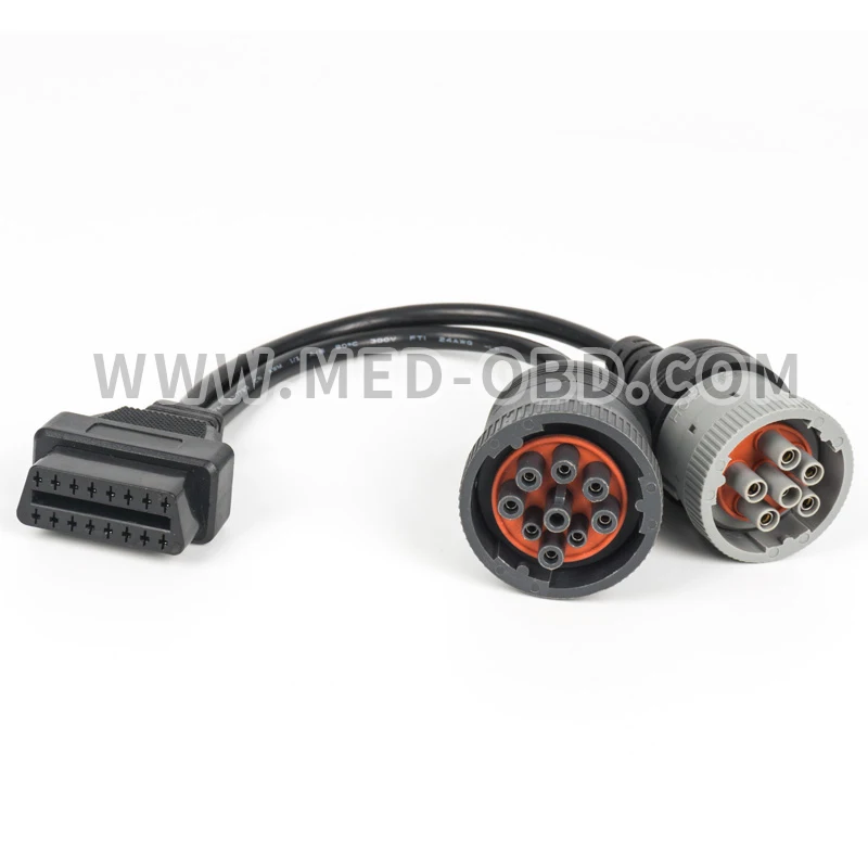 Грузовик Y КАБЕЛЬ OBD2 16pin женский J1708 6pin/J1939 9pin J1962F для J1708/J1939 Y КАБЕЛЬ