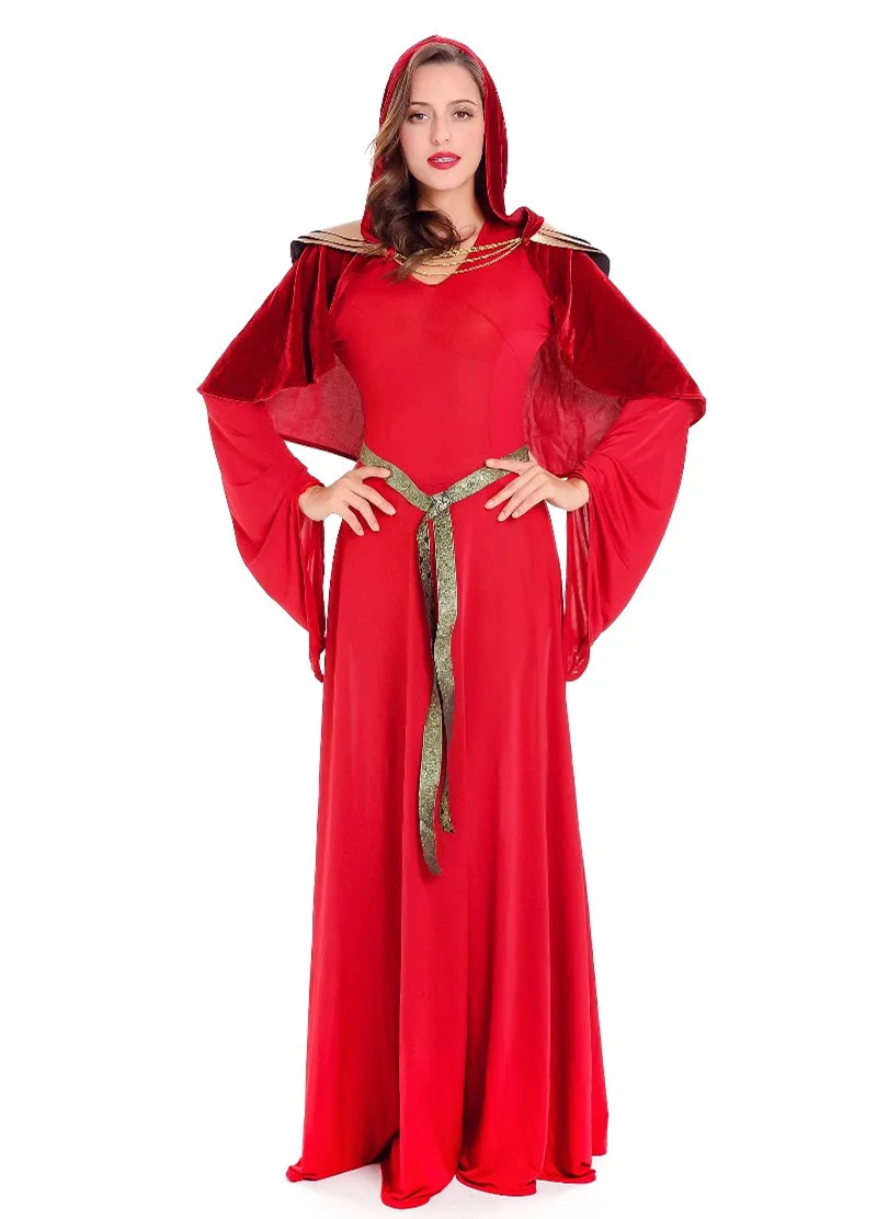 Medieval Costumes For Women Full Sleeve Red Gown Princess Costume For