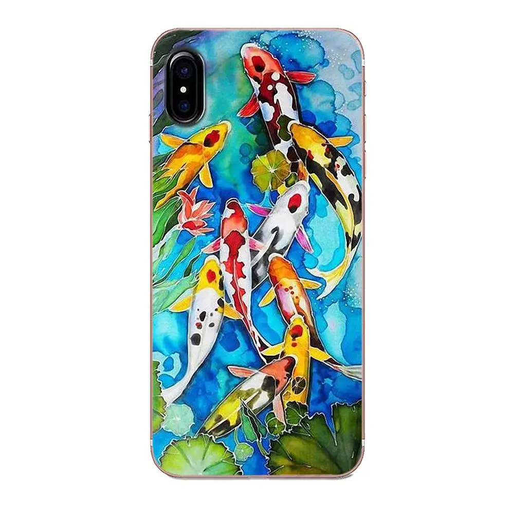 Китайские рыбки Koi Рисование для Huawei Nova 2 V20 Y3II Y5 Y5II Y6 Y6II Y7 Y9 G8 G9 GR3 GR5 GX8 Prime 2018 2019