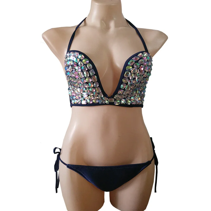 Sexy Brazilian diamond Bikini Biquini Bathing Suit Swim Suit rhinestone Beach Wear Swimwear