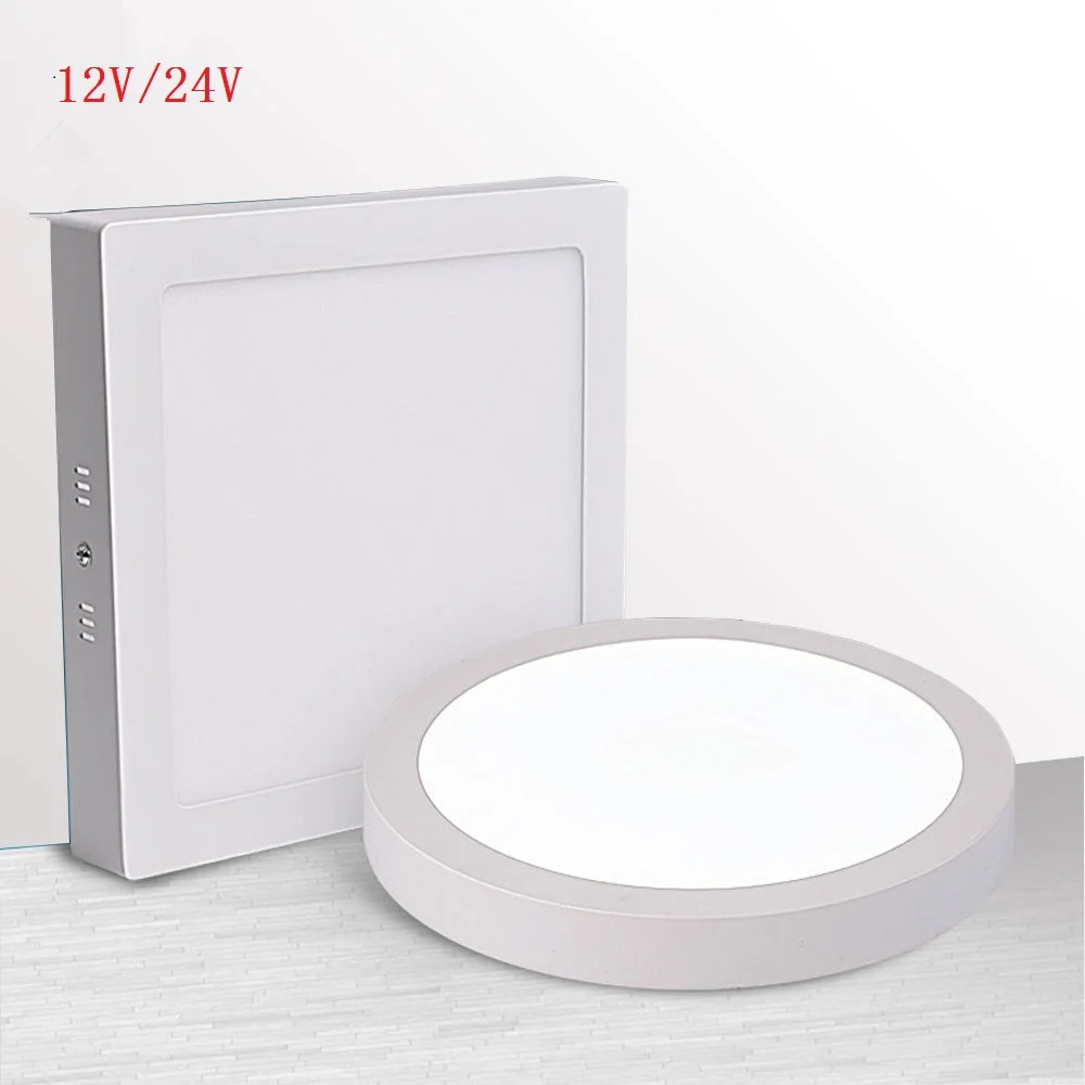 

12V/24V 9W/15W/25W Round/Square Led Panel Light Surface Mounted Led ceiling Downlight 1pcs/lot, Free shipping