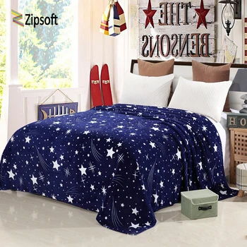 

Starry sky Soft Blanket Large size High Density Flannel Blanket for the sofa Bed Plane Travel Portable Plaids for New year gift