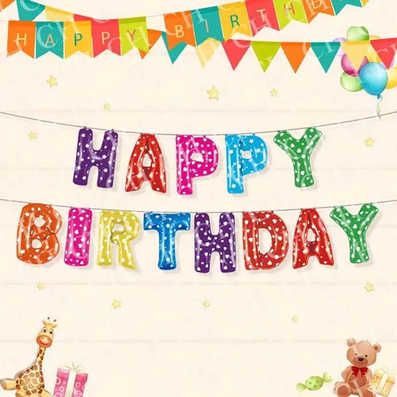 Happy Birthday воздушные шары гирлянды 16 дюймов алфавит с буквами висящие украшения для