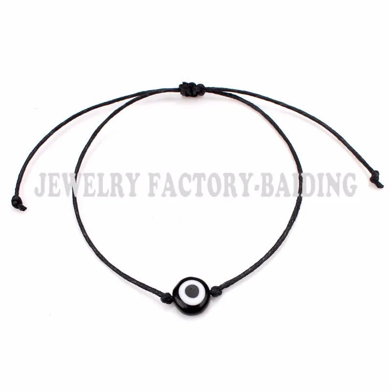 

Meibeads new glass evil eye bead black blue bead adjustable bracelet wholesale christmas gifts handmade bracelet