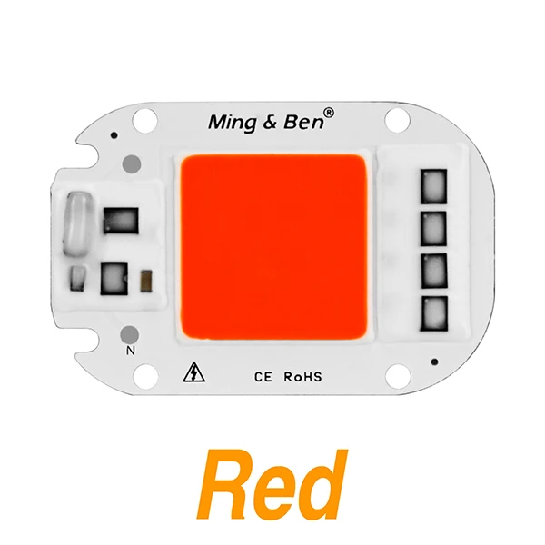 Светодиодный RGB COB Чип 30 Вт ac220в Smart IC DIY для Светодиодный прожектор светильник декоративный прожектор красный зеленый синий желтый теплый день белый растительный светильник - Испускаемый цвет: Red