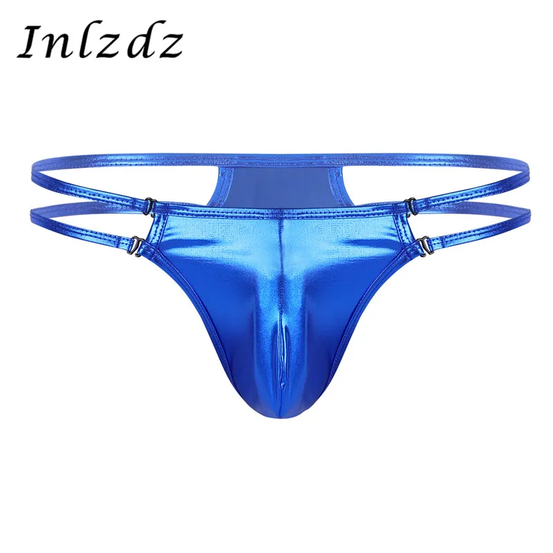 

Underwear Mens G-string Thongs Bikini Briefs Gay Underwear Metallic Lingerie Low Rise Bulge Pouch T-Back Jockstrap Underpants