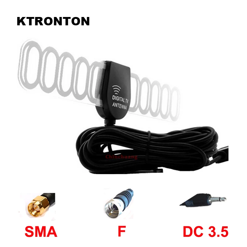 

SMA F DC 3.5 Connector 5M Car DVB-T ISDB-T Digital TV Active Antenna Auto Aerial with Built-in Amplifier Booster for Car TV Box