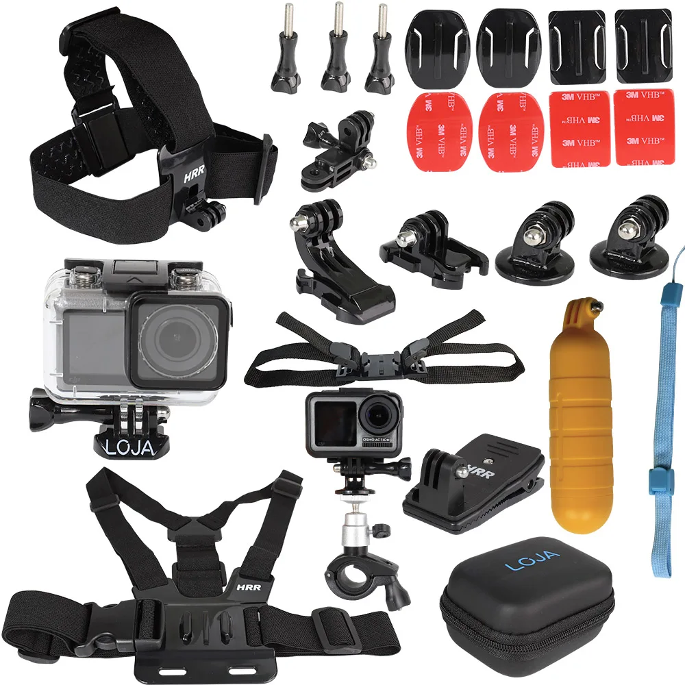 

Accessories Kits For DJI Osmo Action Sports Camera Waterproof Housing Case + Head Strap+ Chest Harness+ Bike Handlebar+ Bag Clip