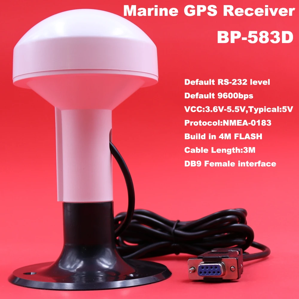 

RS232,Marine GPS Antenna Boat ship GNSS navigation Receiver Antenna module, 9600bps, NMEA 0183 DB9 with Plastic base,BP-583D