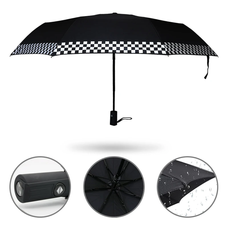 Автомобильный полностью автоматический зонт с эмблемой логотипа, складной зонт от дождя для Mini Clubman R53 Mini Cooper R55 R56 R57 R58 R59 R60 R50