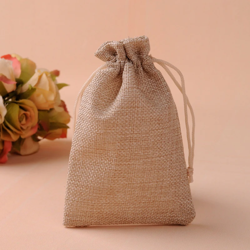 Buy 8x10cm 50pcs/lot Khaki Color Linen Gift Packaging