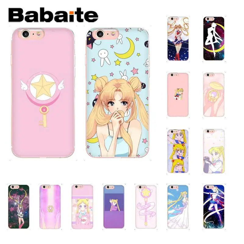 

Babaite Sailor Moon Soft Silicone TPU Phone Accessories Cover for iPhone 8 7 6 6S Plus X XS MAX 5 5S SE XR 10 Cover