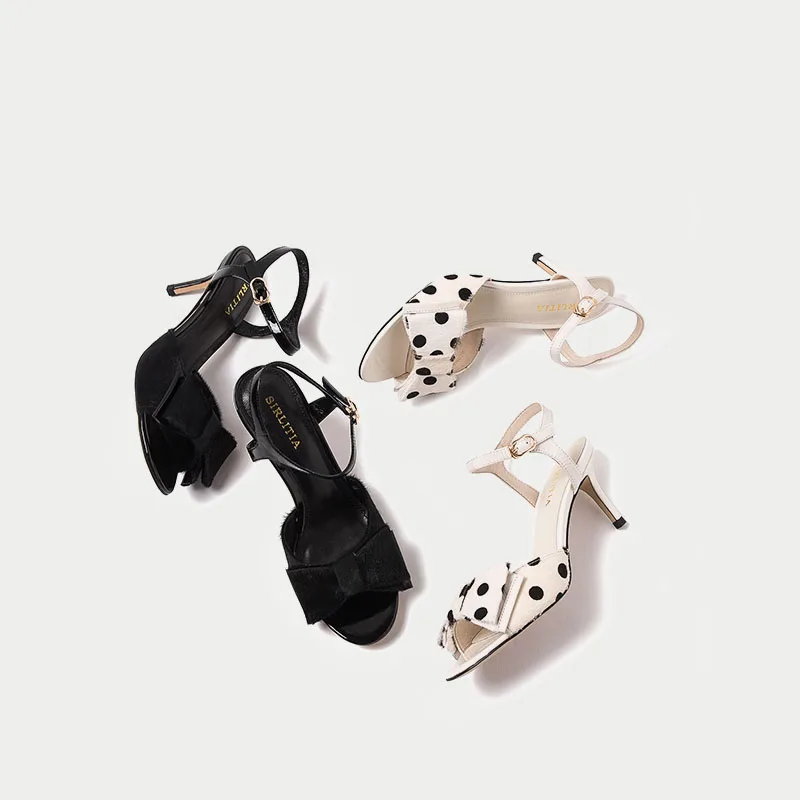 

MELODIE 2019 Summer New Style Horsehair Butterfly-knot Shoes Women Peep Toe Thin Heels Buckle Strap women shoes Sandals MCJ393
