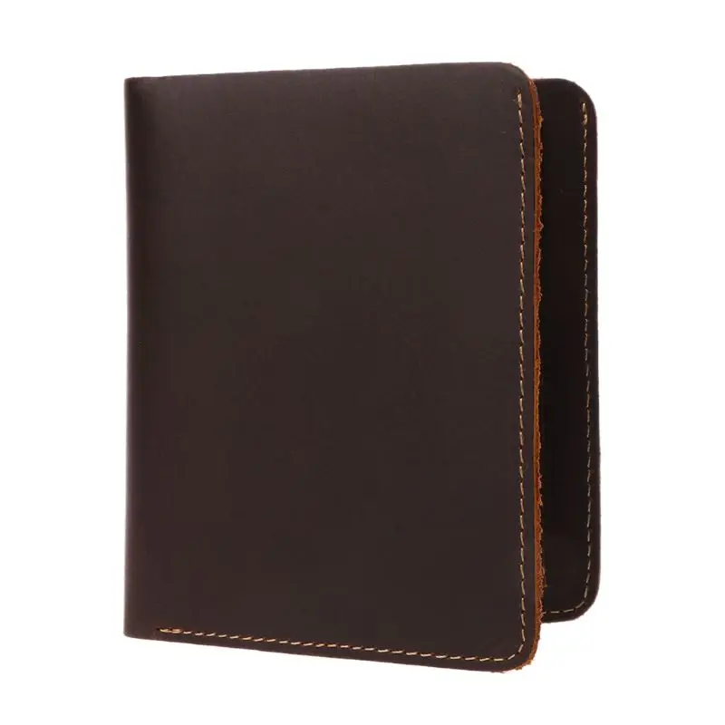 

THINKTHENDO Gents Crazy Horse Vintage Luxury Men Leather Wallet Bifold Card Holder