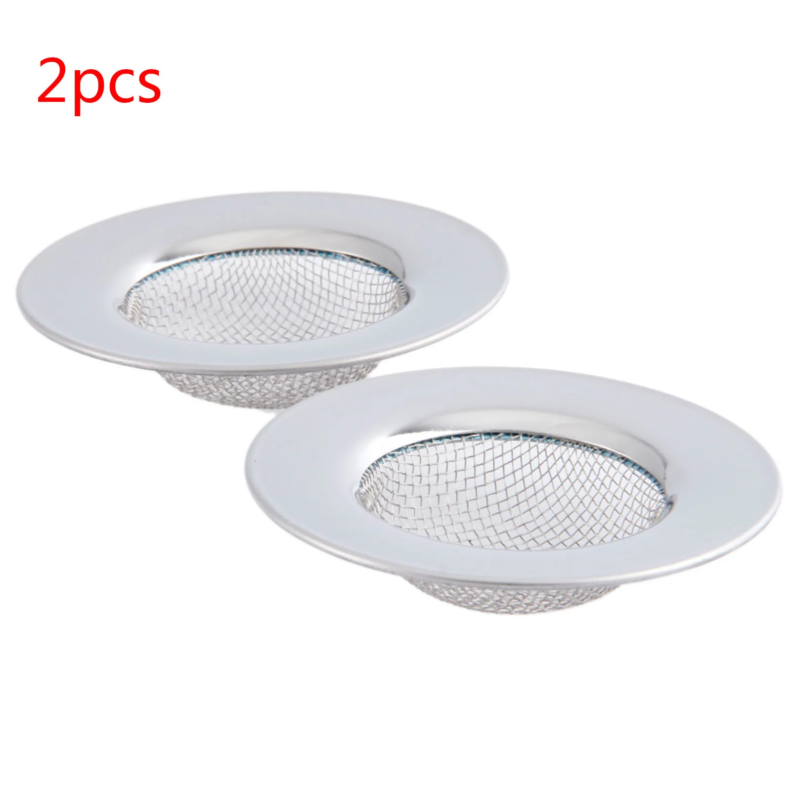 2Pcs Kitchen Sink Strainer 6.4CM Stainless Steel Bathtub Hair Catcher Stopper Bathroom Shower Drain Hole Filter Sink Strainer