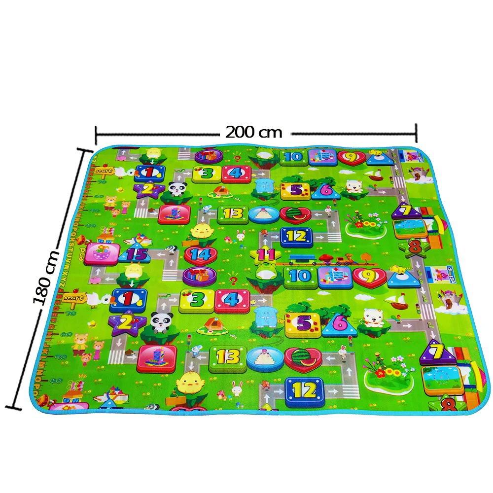 200*180cm Baby Crawling Mat Baby Play Mat Fruit Letters Farm Baby Carpet Developing Mat for Children Baby Cushion Toy Game Pad