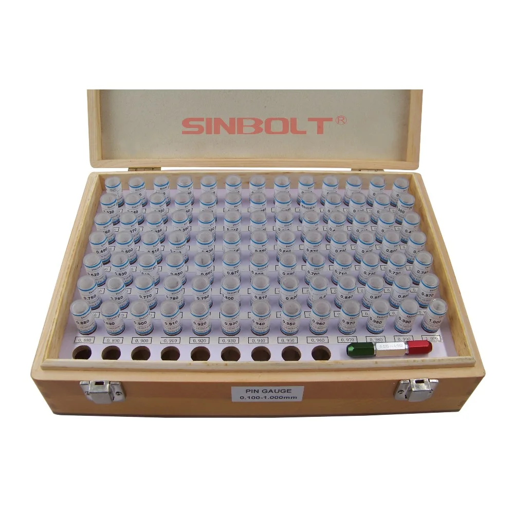 0.100mm--1.000mm 91pcs Sinbolt Plug pin gauge Set +Pin Gauge Handle fast delivery! |