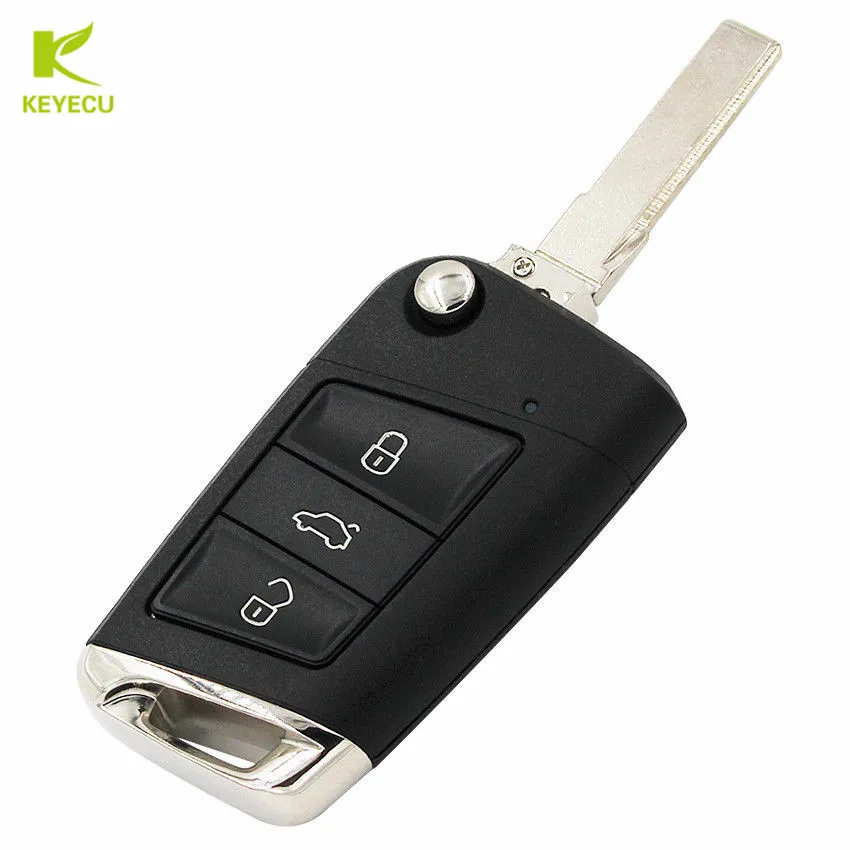 Запасной ключ KEYECU для Volkswagen MQB Golf VII MK7 Skoda Octavia A7 2017 3 кнопки 753BC|Ключ от авто| |