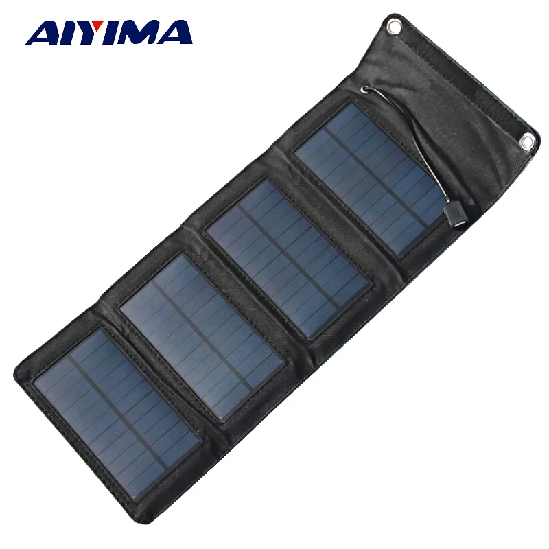 

AIYIMA Portable Foldable 7W Solar Charger Powerport Sun Power Panel Charge Power bank Charging Board for iPhone Samsung