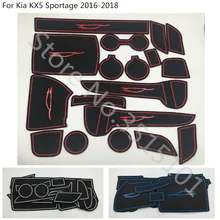Carro à prova de água Sulco Portão Slot De Armazenamento Apoio de Braço De Borracha não-slip esteiras esteira do copo pad porta interior Para Kia KX5 Sportage 2016 2017 2018