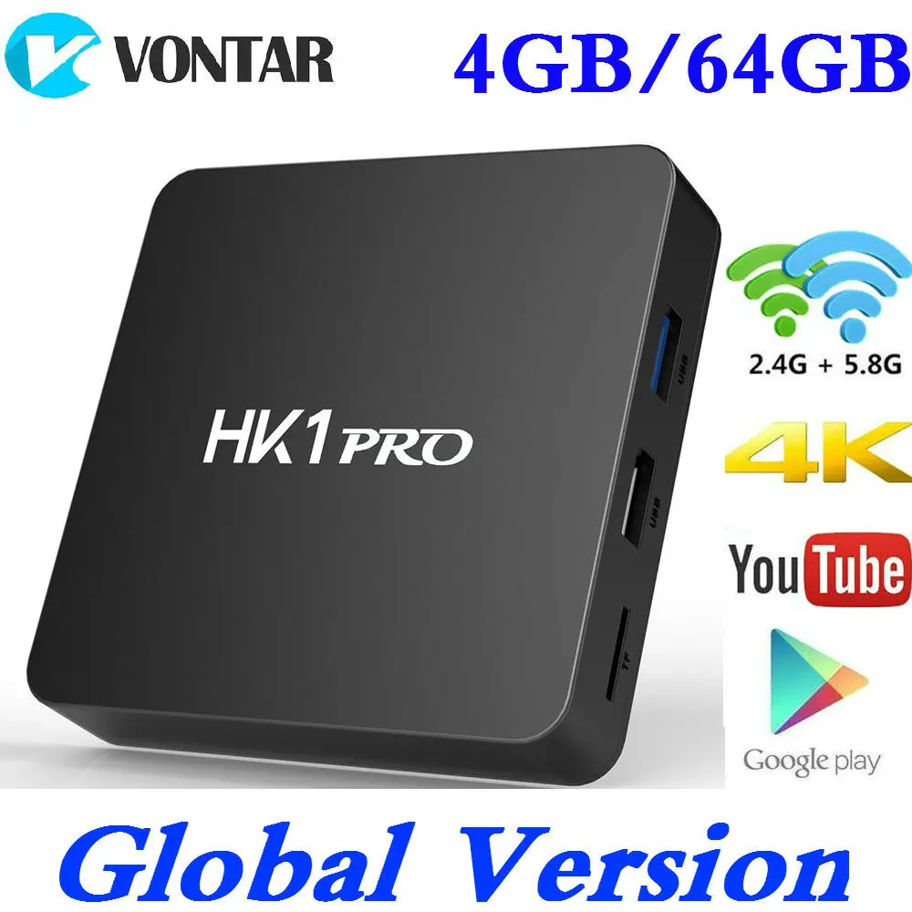 

DDR4 4GB RAM 64GB Smart 4K TV BOX Android 8.1 HK1 PRO Amlogic S905X2 QuadCore 2.4G&5GHz Dual Wifi Media Player