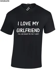 Я люблю свою подругу Мужская футболка Забавный дизайн подарок идея для бойфренда S-5XL Мужская shubuzhi Модная брендовая футболка с круглым