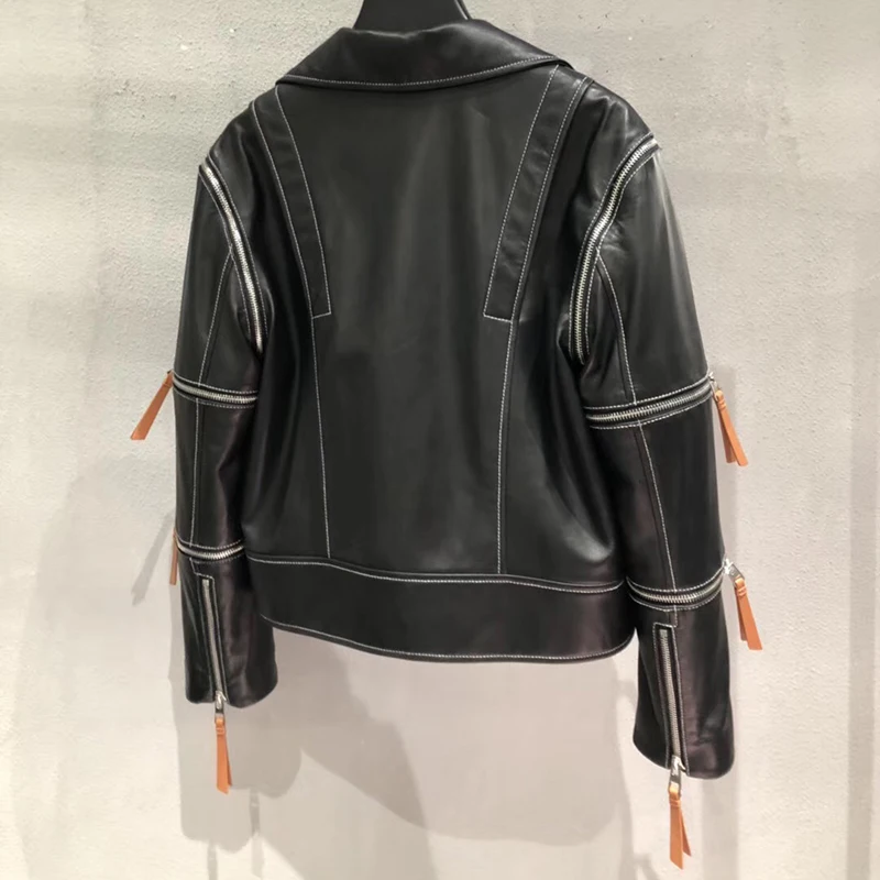 Women's Real Sheepskin Leather Jackets Top Quality Genuine Leather Coat Fashion Jackets Lady New Arrival