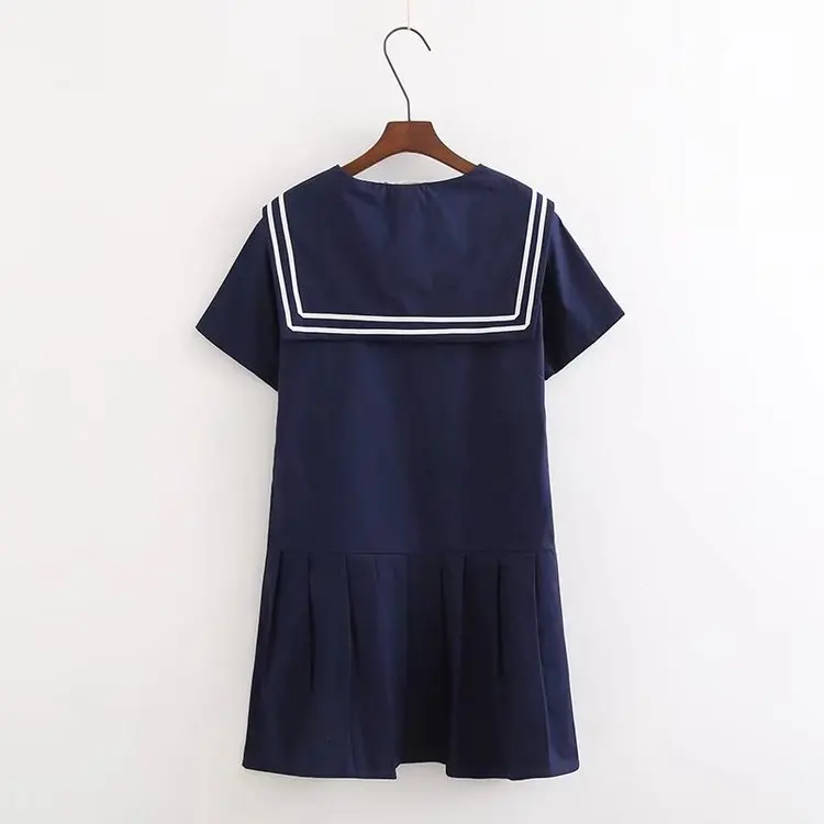 2017 осенне летнее женское платье с матросским воротником милое в студенческом