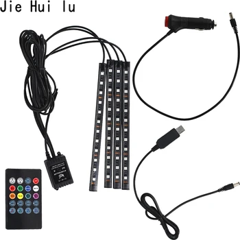 

Car RGB LED Strip Light LED Strip Lights Colors Car Styling Decorative Atmosphere Lamps Car Interior Light With 12V