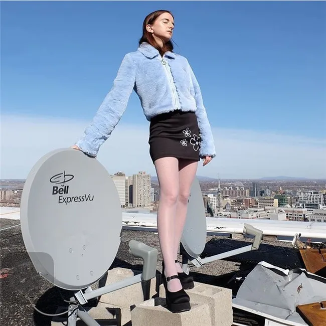 baby blue cropped jacket