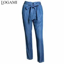 LOGAMI прямые джинсы с высокой талией женские весенне-летние джинсовые брюки повседневные синие джинсы