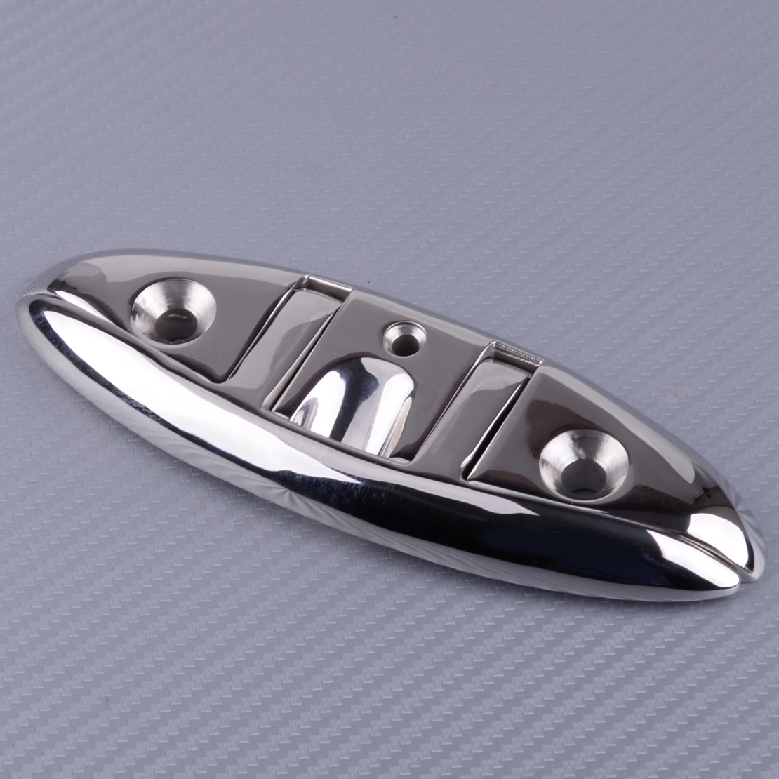 

CITALL Silver 316 Stainless Steel 6'' Marine Stud Mount Folding Flip Up Cleat Base Hardware For Ship Yacht Boat 15.5x5.4cm