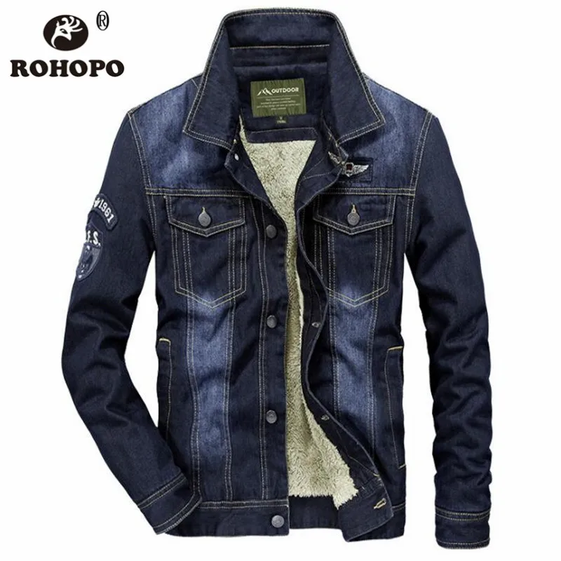Cashmere Fleece Liner Denim Winter Jeans Jacket Keep Warm Russian Male Field Casual Sportswear Coats Retro Blue Streetwear Man