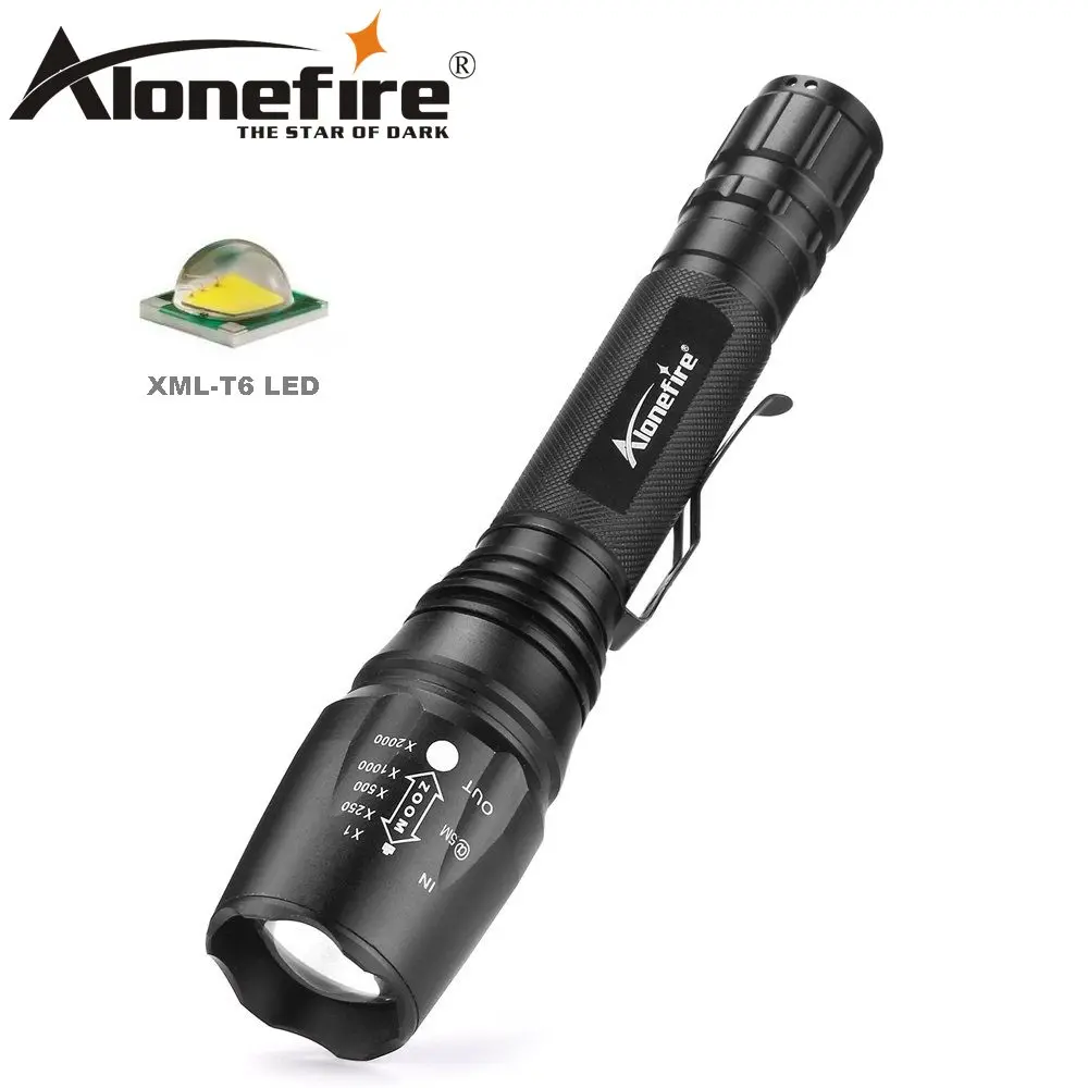 Alonefire H200 CREE xm-l T6 2000lm анодированный светодиодный фонарик Увеличить CREE светодиодный фонарик лампы для аккумуляторов 18650