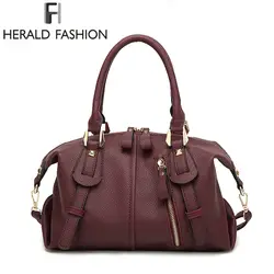 Herald мода Бостон Личи шаблон сумки Высокое качество из искусственной кожи Повседневное сумки на плечо большой Ёмкость твёрдая сумка через