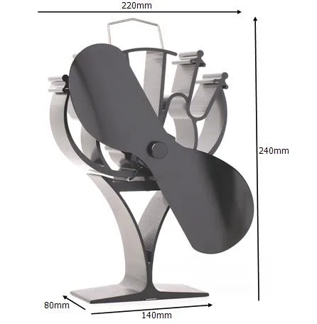 Новый дизайн черный 2 лезвия тепла Powered плита вентилятор для дерева/горелка бревна/камин-экологичный аксессуары для камина