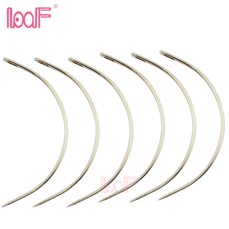 LOOF 12pcs C TYPE Needles Of Wefts Weaving Needle 6cm Hair Weaving For