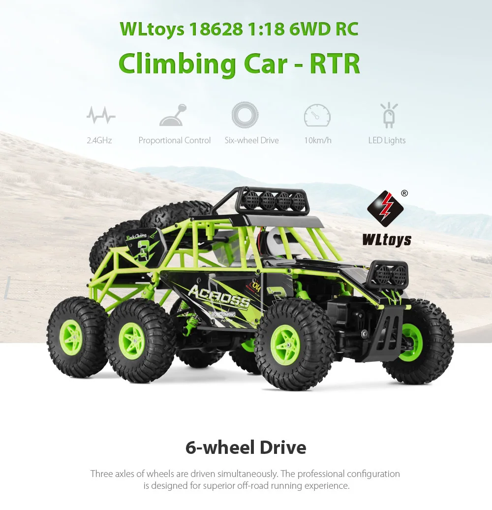 WLtoys 18628 машинка с дистанционным управлением 1/18 2,4G 6WD Электрические игрушечные машинки модель рок внедорожный гусеничный скалолазание RC багги открытый гоночный автомобиль