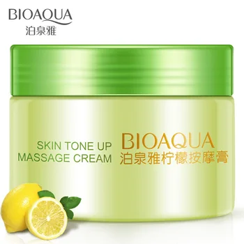 

Bioaqua lemon Massage Cream Whitening Hydrating Oil Control Shrink Pores Deep Cleaning Grease fouling Acne Blackhead Treatment