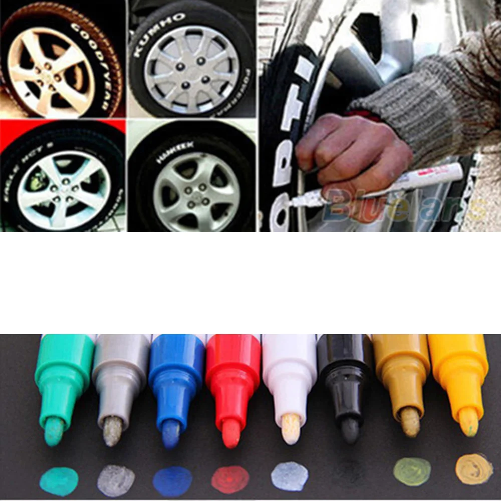 

colorful Waterproof pen Car Tyre Tire Tread CD Metal Permanent Paint markers Graffiti Oily Marker Pen marcador caneta stationery