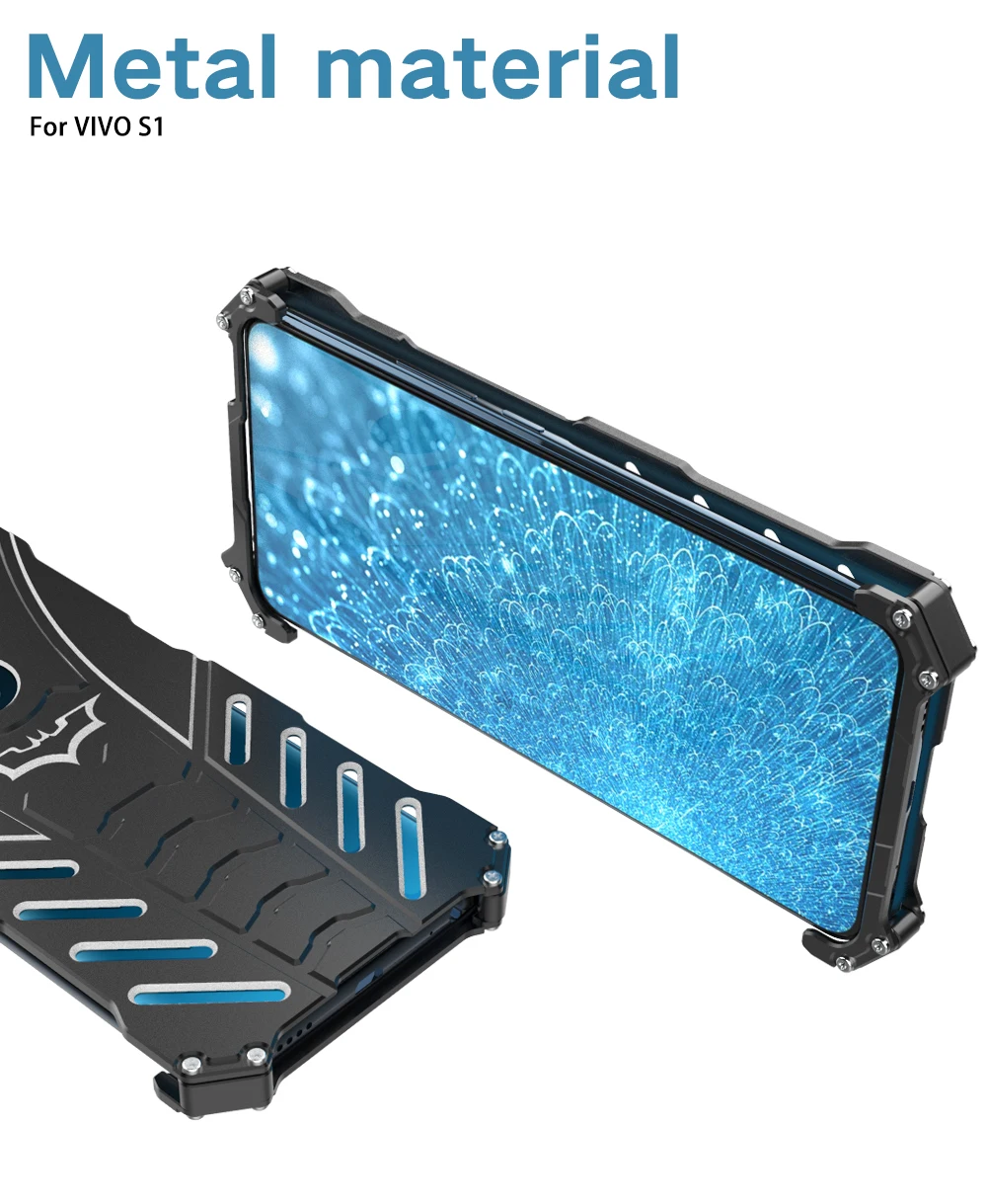 Твердая КРЫШКА ДЛЯ VIVO S1 V15 Pro спортивный металлический чехол супергерой алюминиевый сплав ударопрочный протектор теплоотвод+ ремни+ подставка