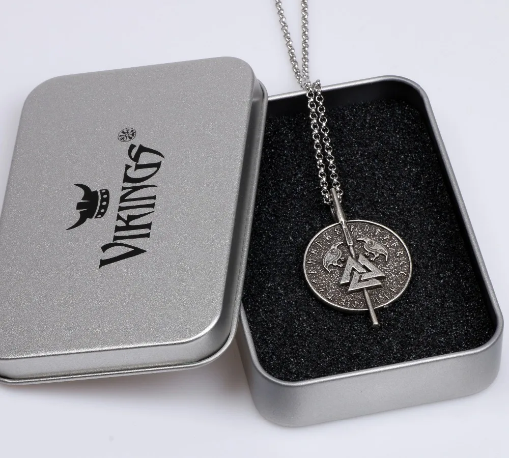 Viking Valknut Raven ожерелье Odin's Spear Vikings Runes талисман амулет викингов мужское