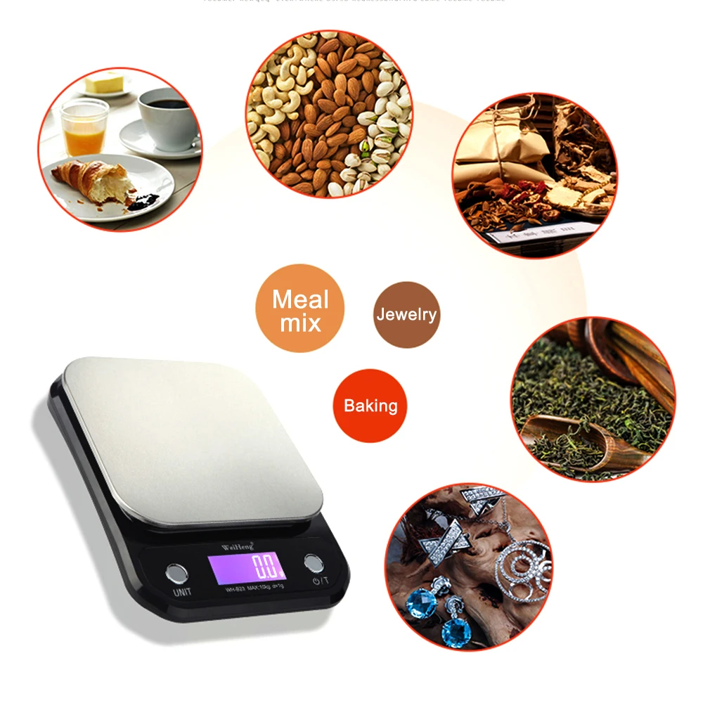 Digital Kitchen Scale 5kg/11Lbs 0.1g High Precision Multifunctional Food Baking Cooking Scale with Backlight LCD Gram/Ounce