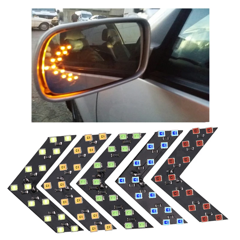 2 шт. 14 SMD светодиодный фонарь со стрелкой для автомобиля, зеркало заднего вида, индикатор поворота, сигнальная лампа, Автомобильный светодиодный светильник с зеркалом заднего вида для Ford volvo