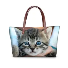 FORUDESIGNS/3D милая домашняя кошка Женская Повседневная сумка на плечо дизайнерская женская сумка-мессенджер с верхней ручкой плакаты с изображением женских сумочек Bolsas дорожные сумки