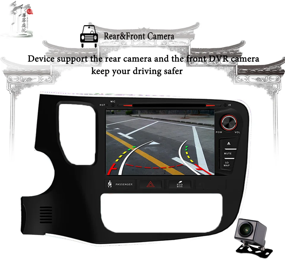 Top 8" Android 9.0 Car DVD Player for Mitsubishi Outlander 2014 2015 with RAM 4+64G Auto Stereo Navi Radio Multimedia Tape Recorder 3
