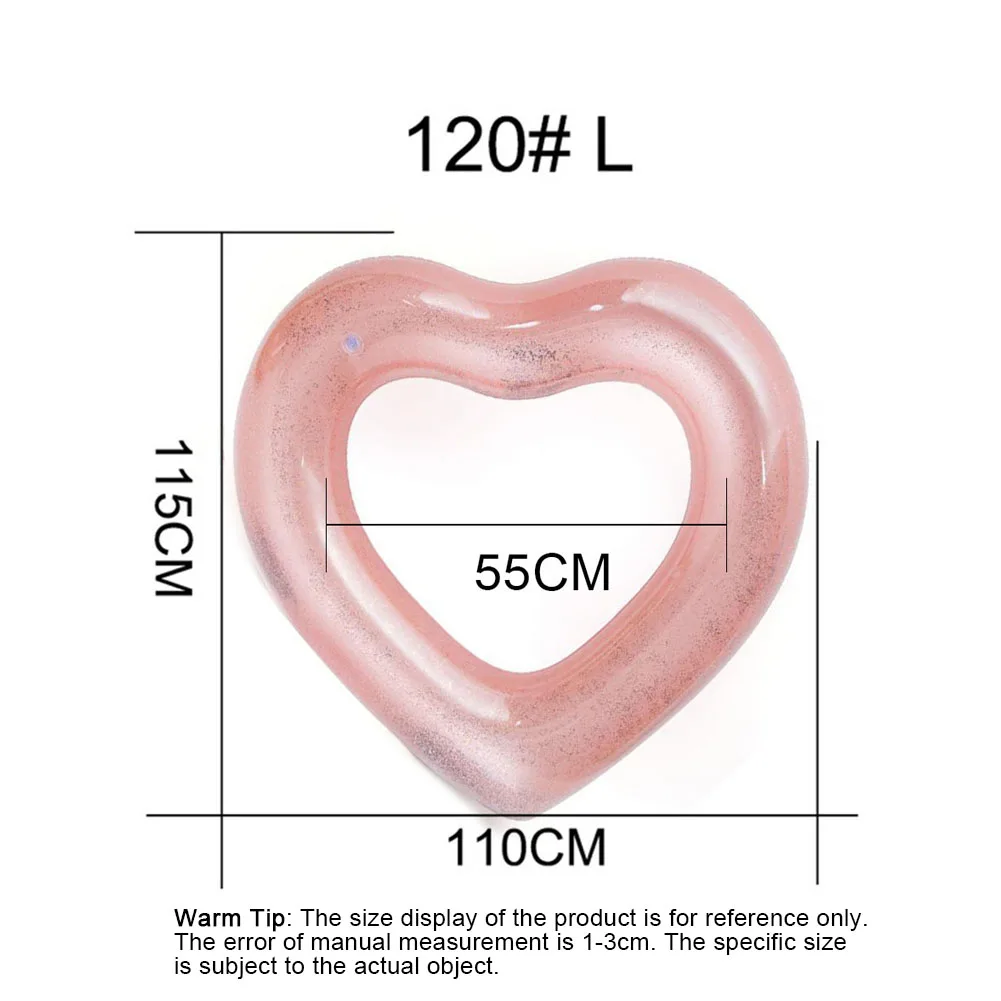 Надувной плавательный круг в форме сердца Плавание ming кольцо утолщенной поливинилхлоридные блестки плавательный матрац водные игрушки