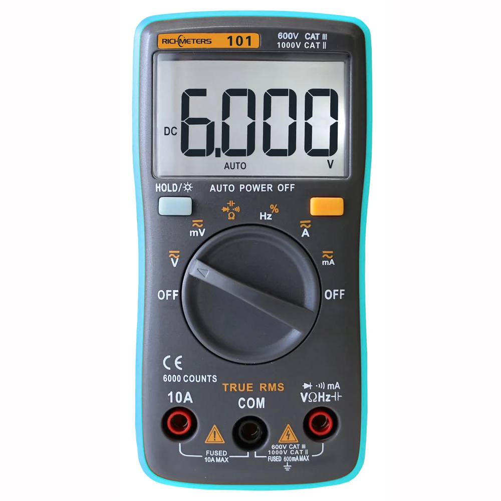 Цифровой мультиметр тестер RM102 101 409B Multimetro DC AC напряжение измеритель тока сопротивление диод температура Амперметр Вольтметр