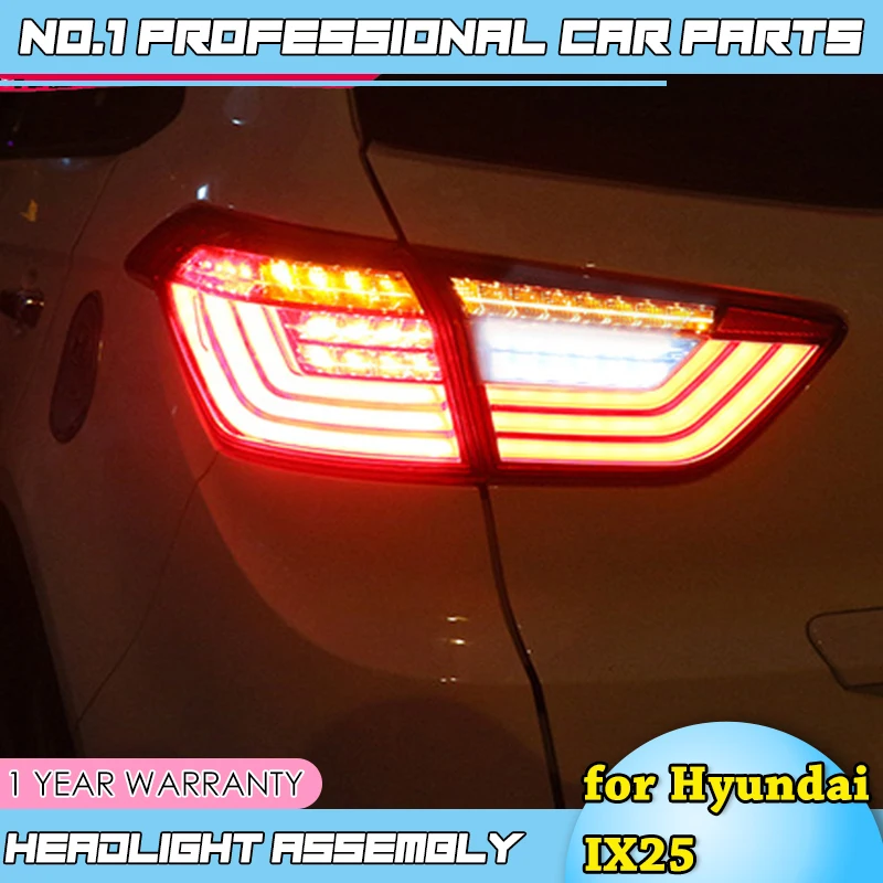 Автомобильные аксессуары для hyundai x25 hyundai Creta задние фонари светодиодный задний фонарь DRL+ сигнал поворота+ тормоз+ задний фонарь